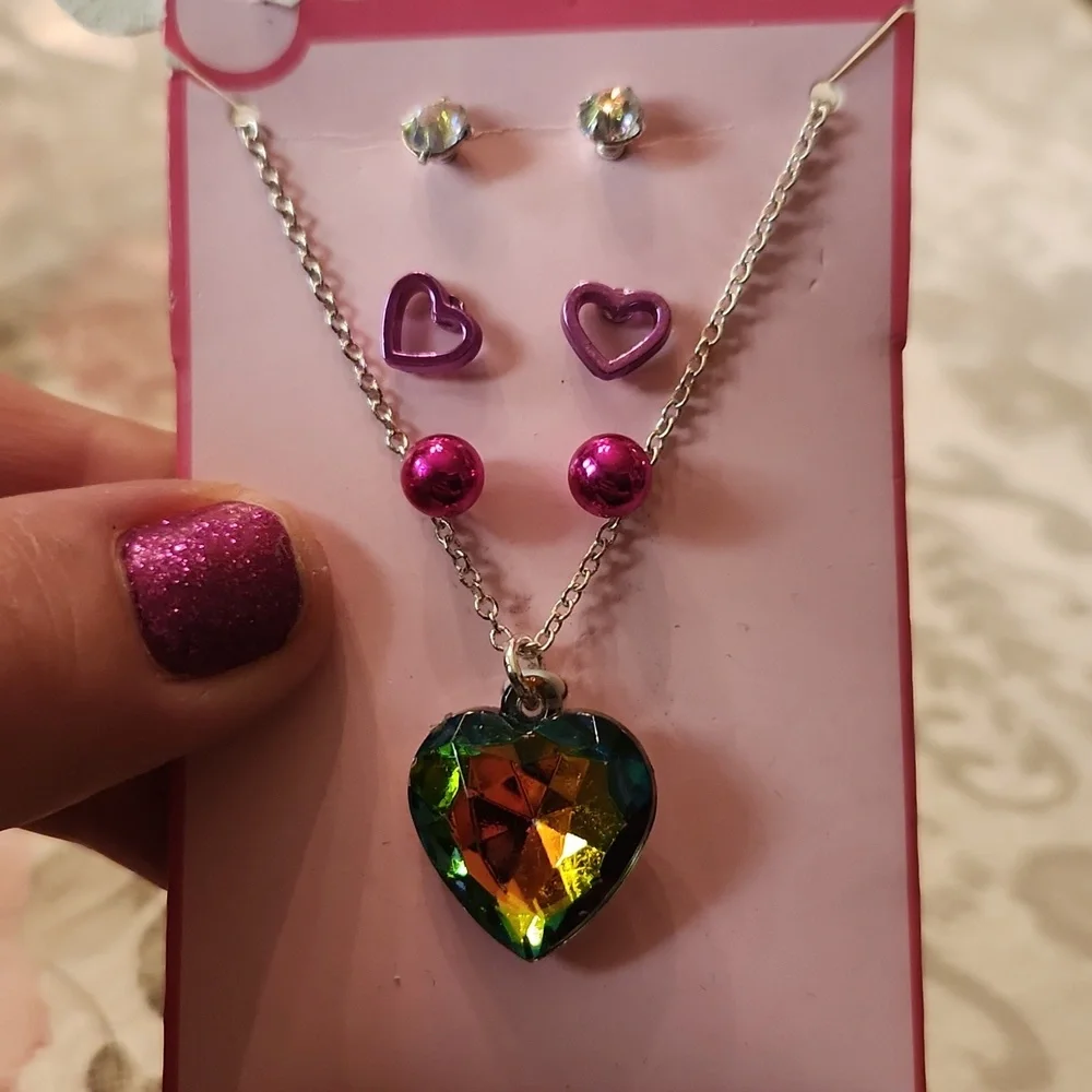 Girls jewelry set new necklace earrings